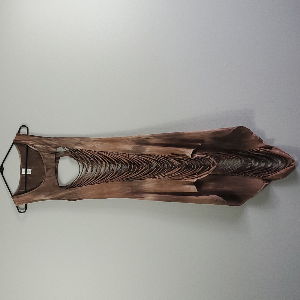 SJL Apparel Long Shredded Tank Size L